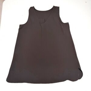 Womens Black Vneck Lightweight Blouse  Crepe layering normcore Basic Sz Medium